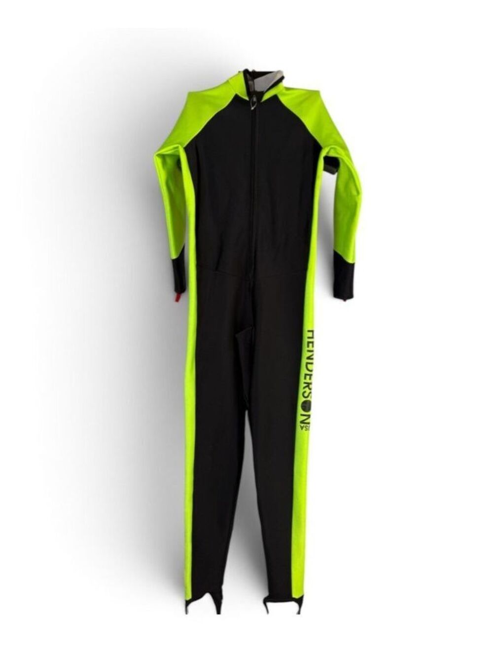 Henderson Dive Skin Bodysuit M Vintage 90s Neon Green Black Costume Catsuit USA